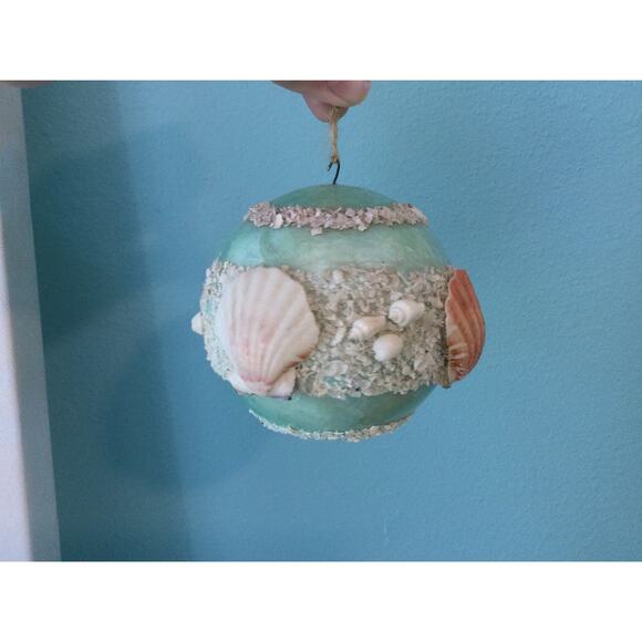 Nautical Seashell Christmas Ornament Ball Handmade - Picture 1 of 8